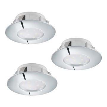 Eglo - komplektas 3 vnt. įleidžiamų LED šviestuvų PINEDA LED/6W/230V