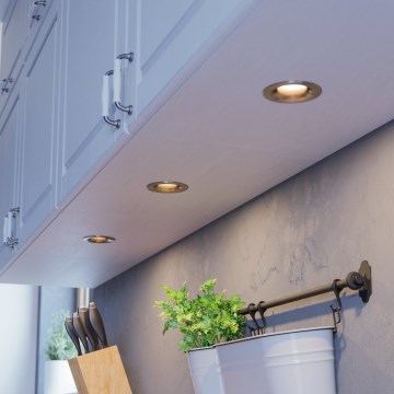 Eglo - Komplektas 3x: dimeriuojami įleidžiami LED šviestuvai LED/4,8W/230V, skersmuo 8,8 cm, matinis chromas