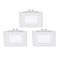 Eglo - KOMPLEKTAS 3x įleidžiamas lubinis LED šviestuvas FUEVA 1 1xLED/2.7W/230V