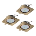 Eglo - Komplektas: 3x įleidžiamų LED šviestuvų PENETO 1xGU10-LED/5W/230V