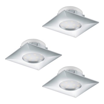 Eglo - Komplektas 3x įleidžiamų LED šviestuvų PINEDA LED/6W/230V