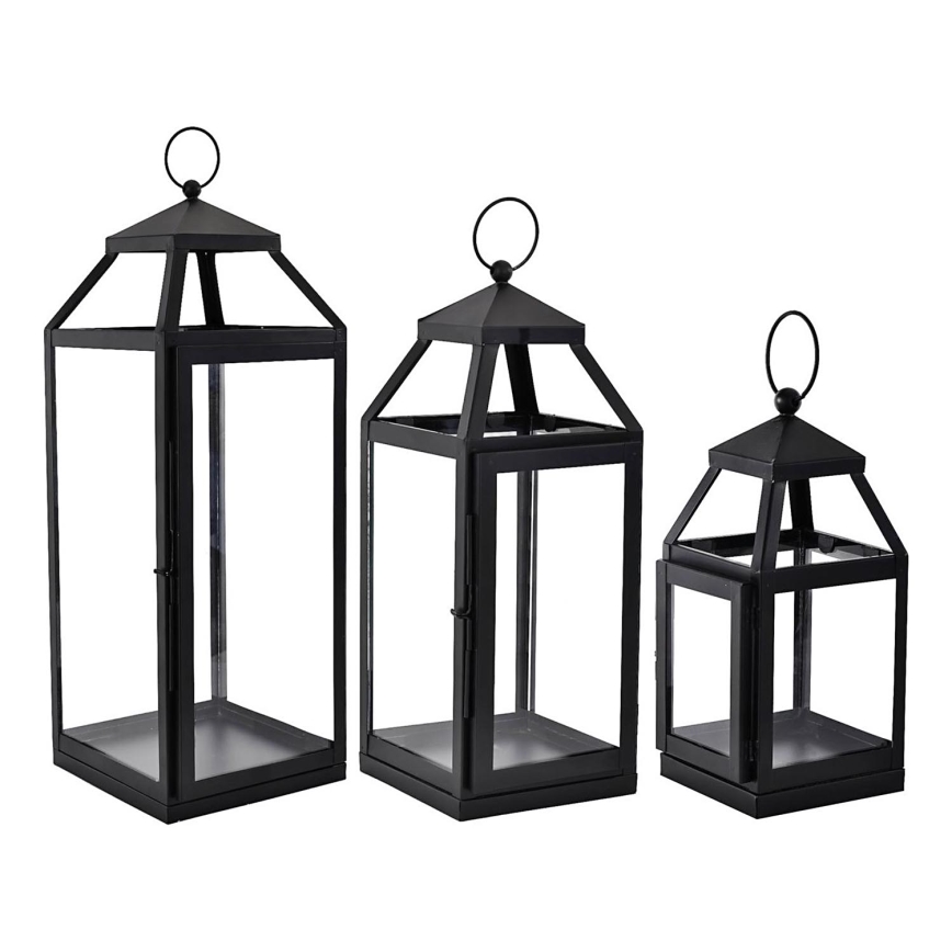 Eglo - KOMPLEKTAS 3x Lantern 56/41/25 cm juoda