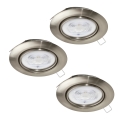 Eglo - KOMPLEKTAS 3x LED įleidžiamas lubinis šviestuvas 1xGU10/4W/230V matinis chromas