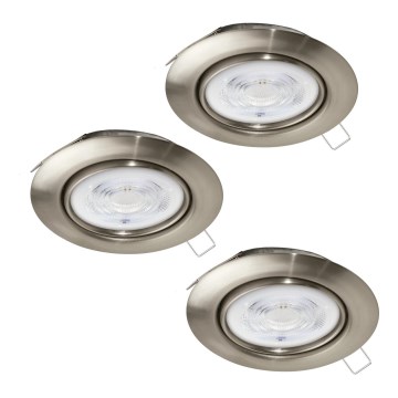 Eglo - KOMPLEKTAS 3x LED įleidžiamas lubinis šviestuvas 1xGU10/4W/230V matinis chromas