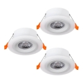 Eglo - KOMPLEKTAS 3x LED įleidžiamas lubinis šviestuvas 3xLED/4,8W/230V balta