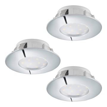 Eglo - KOMPLEKTAS 3x LED įleidžiamas lubinis šviestuvas PINEDA 1xLED/4,9W/230V