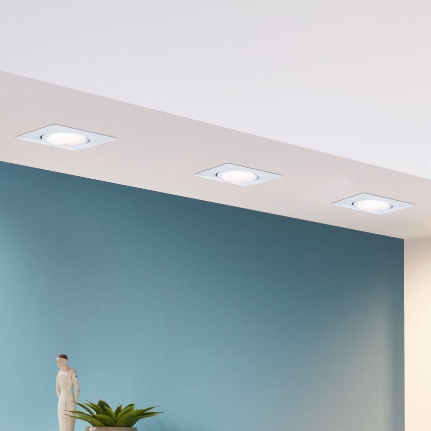 Eglo - KOMPLEKTAS 3x LED įleidžiamas lubinis šviestuvas PINEDA 1xLED/4,9W/230V