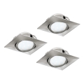 Eglo - KOMPLEKTAS 3x LED įleidžiamas lubinis šviestuvas PINEDA 1xLED/4,9W/230V