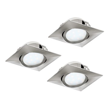 Eglo - KOMPLEKTAS 3x LED įleidžiamas lubinis šviestuvas PINEDA 1xLED/4,9W/230V