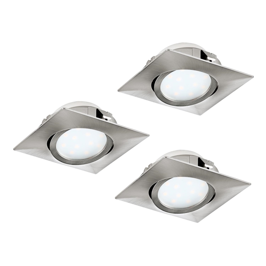 Eglo - KOMPLEKTAS 3x LED įleidžiamas lubinis šviestuvas PINEDA 1xLED/4,9W/230V