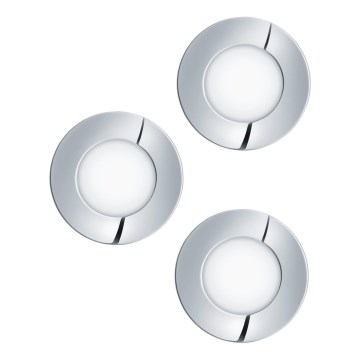 Eglo - KOMPLEKTAS 3x LED įleidžiamas lubinis vonios šviestuvas FUEVA 1xLED/2,8W/230V IP44 blizgus chromas