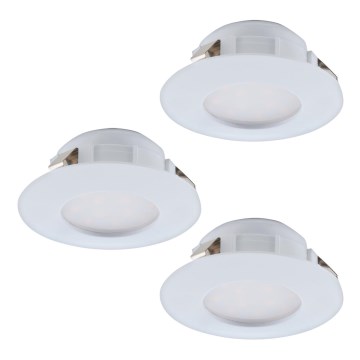 Eglo - KOMPLEKTAS 3x LED įleidžiamas lubinis vonios šviestuvas PINEDA 1xLED/4,9W/230V IP44