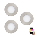 Eglo - KOMPLEKTAS 3x LED RGB Pritemdomas įleidžiamas lubinis šviestuvas FUEVA-C 1xLED/3W/230V