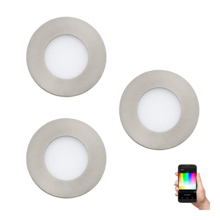 Eglo - KOMPLEKTAS 3x LED RGB Pritemdomas įleidžiamas lubinis šviestuvas FUEVA-C 1xLED/3W/230V