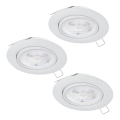 Eglo - KOMPLEKTAS 3xLED Įleidžiamas vonios šviestuvas 1xGU10/4W/230V IP44 balta