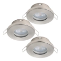 Eglo - KOMPLEKTAS 3xLED Įleidžiamas vonios šviestuvas 1xGU10/4W/230V IP44 matinis chromas