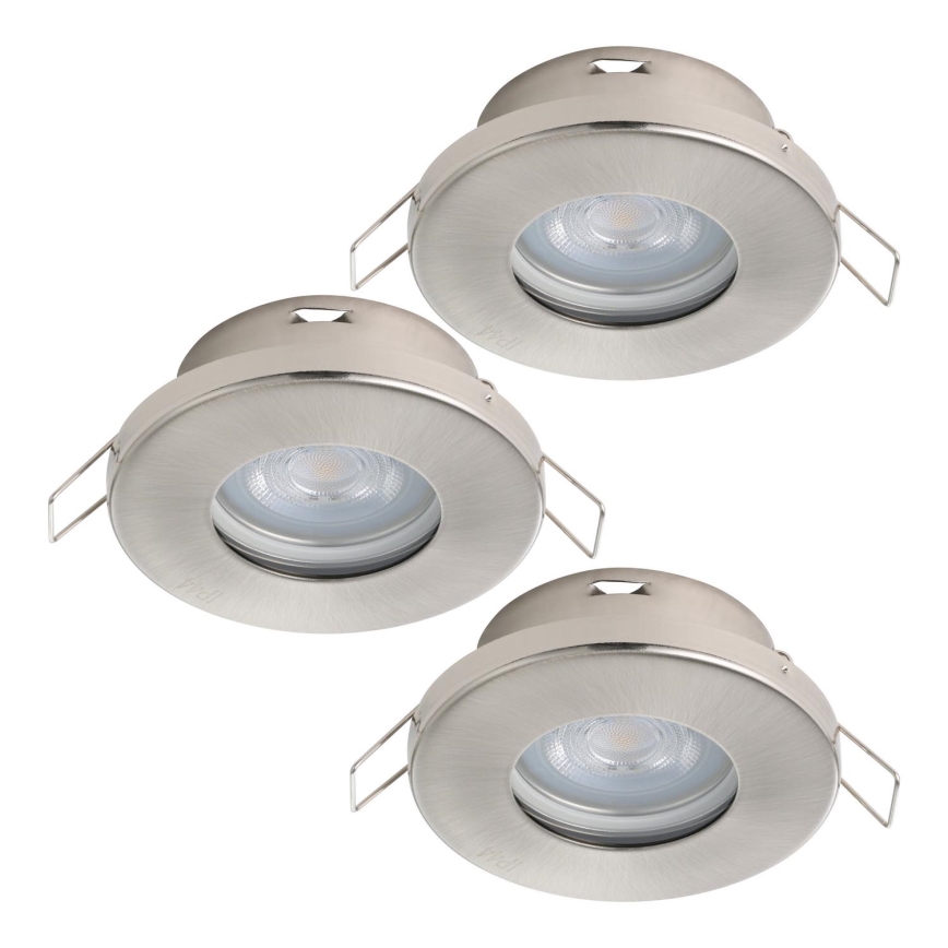 Eglo - KOMPLEKTAS 3xLED Įleidžiamas vonios šviestuvas 1xGU10/4W/230V IP44 matinis chromas