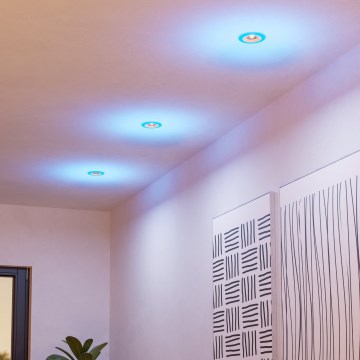 Eglo - KOMPLEKTAS 3xLED RGBW Pritemdomas įleidžiamas lubinis vonios šviestuvas 3xLED/3,8W/230V 2700-6500K IP44 + nuotolinio valdymo pultas