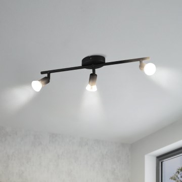Eglo - LED akcentinis šviestuvas 3xGU10/2,8W/230V 3000K juoda