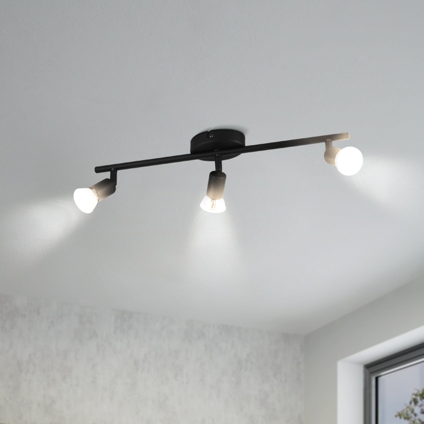 Eglo - LED akcentinis šviestuvas 3xGU10/2,8W/230V 3000K juoda