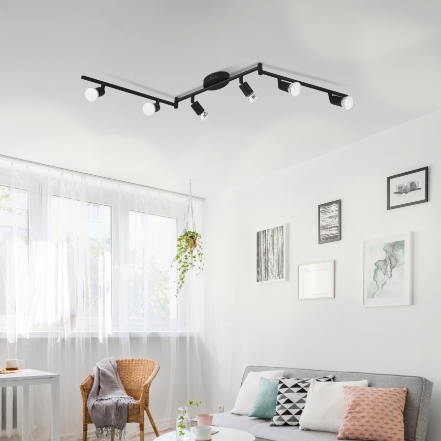 Eglo - LED akcentinis šviestuvas 6xGU10/2,8W/230V 3000K juoda