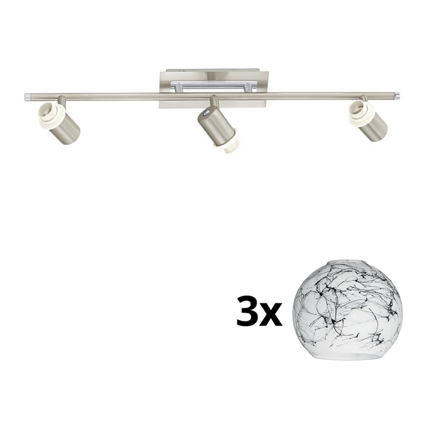 Eglo - LED akcentinis šviestuvas MY CHOICE 3xE14/40W/230V matinis chromas/balta/juoda