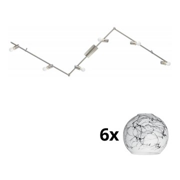 Eglo - LED akcentinis šviestuvas MY CHOICE 6xE14/4W/230V matinis chromas/balta/juoda