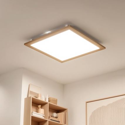 Eglo - LED Ant pagrindo montuojama panelė SALOBRENA-RW WOOD LED/34W/230V 2700/4000K 64x64 cm ruda
