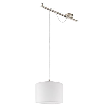 Eglo - LED Lubų šviestuvas ant laido CALCENA 1xE27/60W/230V matinis chromas/balta
