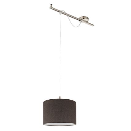 Eglo - LED Lubų šviestuvas ant laido CALCENA 1xE27/60W/230V chromas/ruda