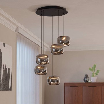 Eglo - LED dimeriu reguliuojamas pakabinamas šviestuvas ant laido 5xLED/5,8W/230V juoda/dūminė