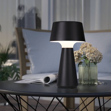 Eglo - LED dimeriuojama lauko įkraunama stalo lempa LED/3W/5V 2200/3000/4000K 2000 mAh IP44 juoda