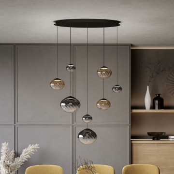 Eglo - LED dimeriuojamas pakabinamas šviestuvas ant laido 8xLED/5,8W/230V 2200-6500K juoda/bėžinė/dūminė + nuotolinis valdymas