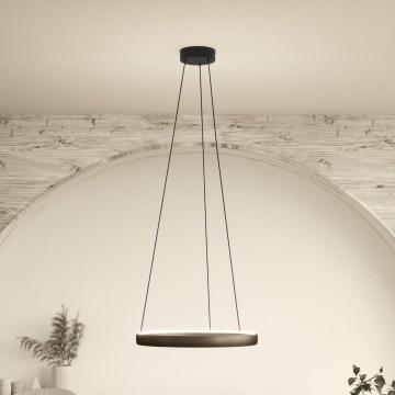 Eglo - LED dimeriuojamas pakabinamas šviestuvas ant laido su judesio jutikliu 2xLED/25W/230V 2200-6500K skersmuo 80 cm rudos spalvos