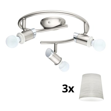 Eglo - LED Įmontuojamas šviestuvas MY CHOICE 3xE14/4W/230V matinis chromas/kremas