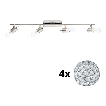 Eglo - LED Įmontuojamas šviestuvas MY CHOICE 4xE14/4W/230V matinio chromo