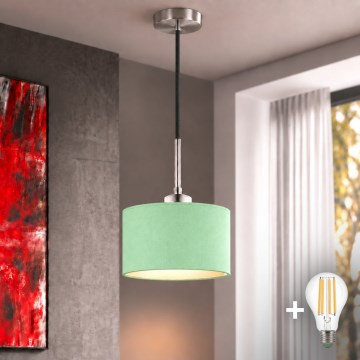 Eglo - LED kabantis šviestuvas su laidu TUNJA 1xE27/60W/230V skersmuo 20 cm žalia/juoda
