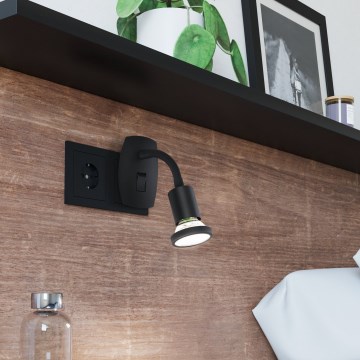 Eglo - LED kištukinis šviestuvas 1xGU10/4,5W/230V juodas