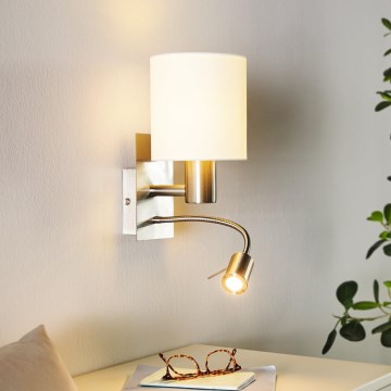 Eglo - LED Lankstus šviestuvas 1xE27/40W+LED/3,8W baltas