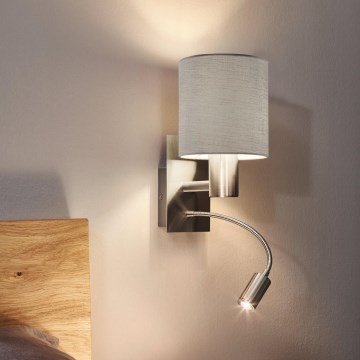 Eglo - LED Lankstus šviestuvas 1xE27/40W+LED/3,8W taupe