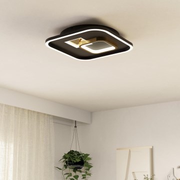 Eglo - LED lubinis šviestuvas 1xLED/16,2W/230V + 1xLED/9,2W 38x38 cm juoda/auksas