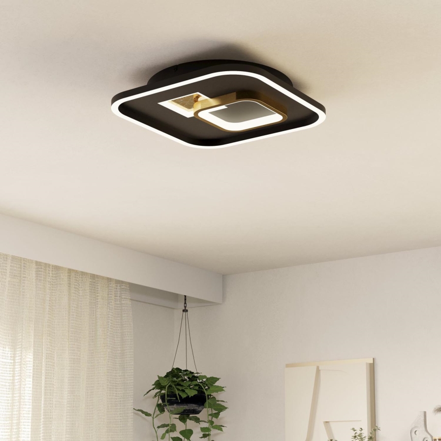 Eglo - LED lubinis šviestuvas 1xLED/16,2W/230V + 1xLED/9,2W 38x38 cm juoda/auksas