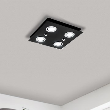 Eglo - LED lubinis šviestuvas 4xGU10/2,8W/230V 3000K juoda