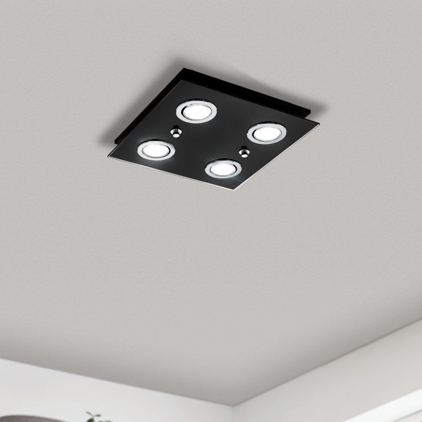 Eglo - LED lubinis šviestuvas 4xGU10/2,8W/230V 3000K juoda