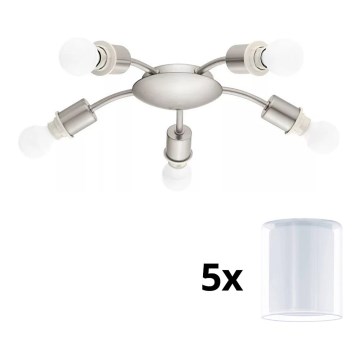Eglo - LED Lubinis šviestuvas MY CHOICE 5xE14/4W/230V matinio chromo/baltas