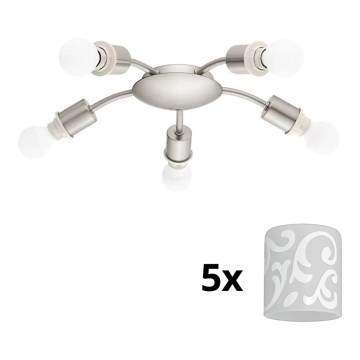 Eglo - LED Lubinis šviestuvas MY CHOICE 5xE14/4W/230V matinio chromo/baltas
