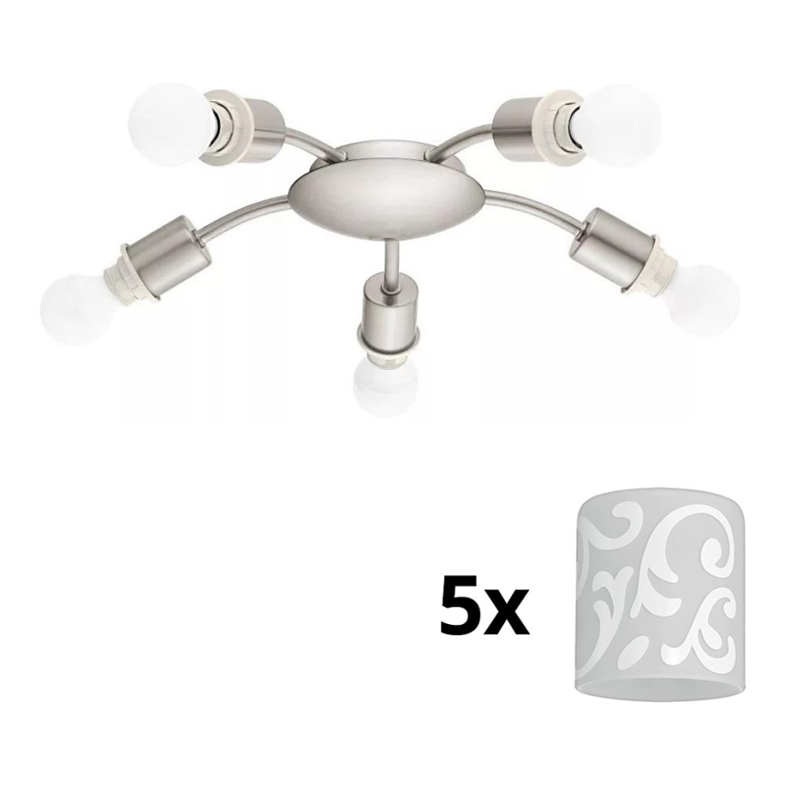 Eglo - LED Lubinis šviestuvas MY CHOICE 5xE14/4W/230V matinio chromo/baltas