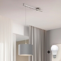 Eglo - LED Lubų šviestuvas ant laido CALCENA 1xE27/60W/230V chromas/pilka