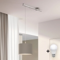 Eglo - LED Lubų šviestuvas ant laido CALCENA 1xE27/60W/230V chromas/taupe