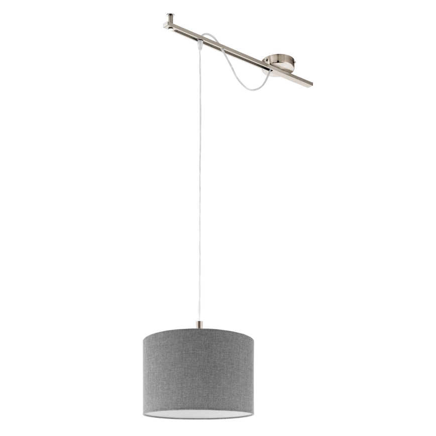 Eglo - LED Lubų šviestuvas ant laido CALCENA 1xE27/60W/230V chromas/pilka